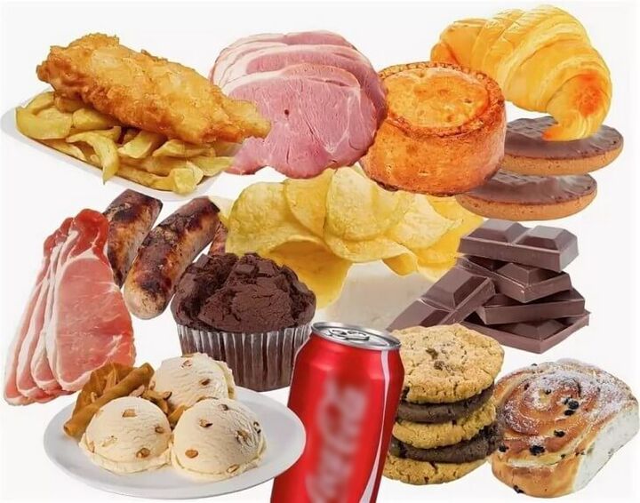 Harmful foods prohibited during weight loss
